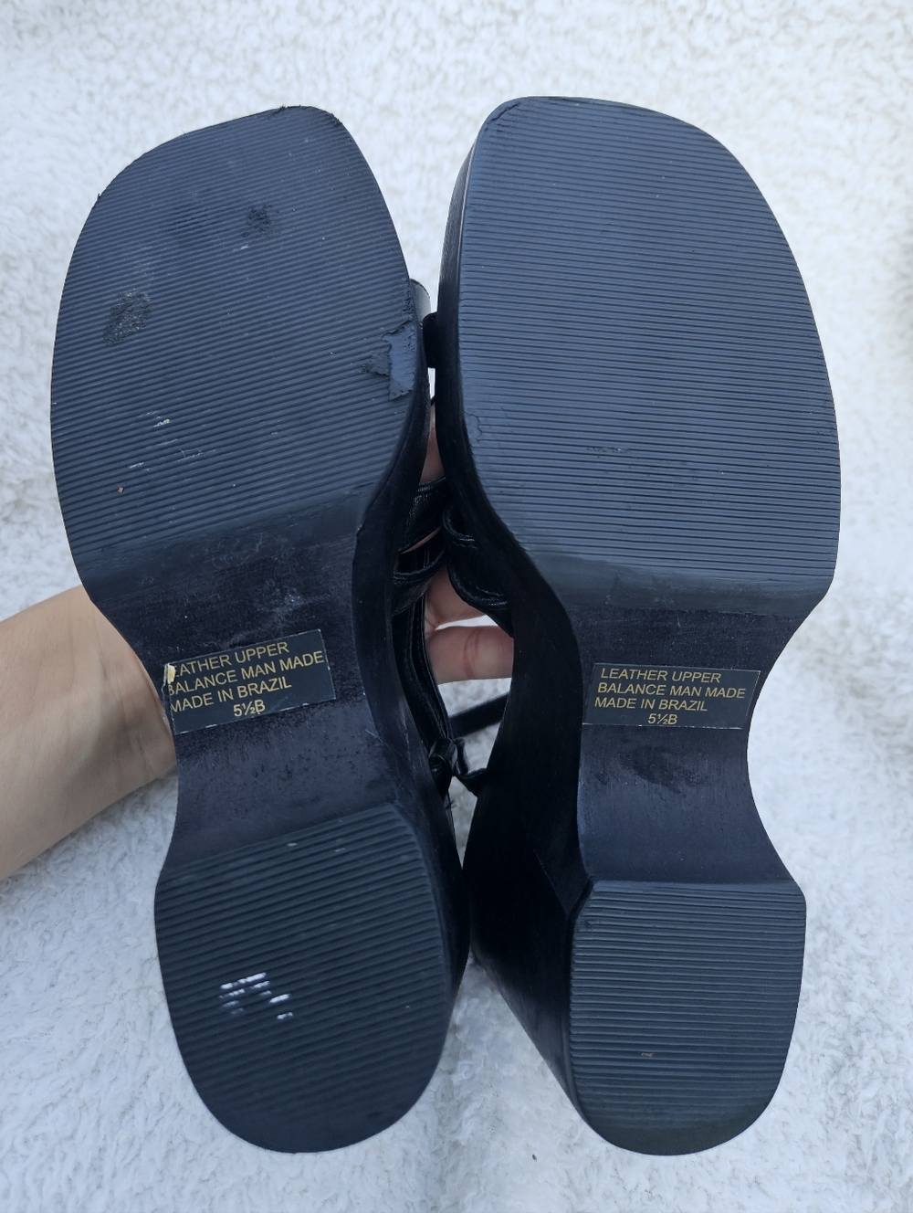 Y2K Vintage Steve Madden Black Strappy Platform Sandals - Picture 7 of 7